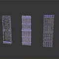 Architectural Scene Components Featuring Stone Arch Wooden Fence And Metal Panel