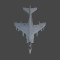 Gray Military Fighter Jet With Multiple Weapon Mounts And Combat Design 3d model