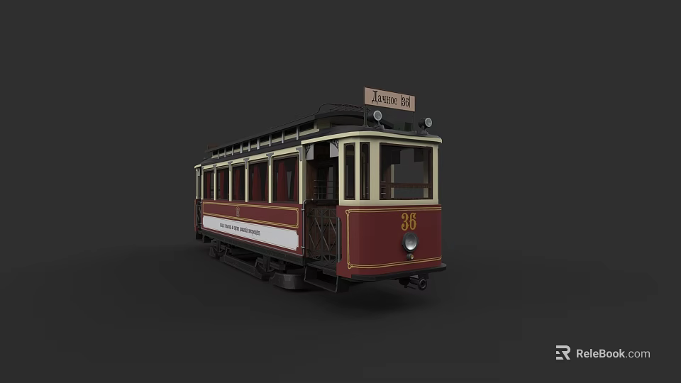 Vintage San Francisco Tram Red And Cream Number 38 Classic Design 3d model 