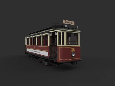 Vintage San Francisco Tram Red And Cream Number 38 Classic Design 3d model