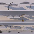 Commercial Outdoor Umbrellas With Various Designs Sturdy Frames And Adjustable Structures 3d model