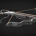 Antique Crossbow Weapon With Wooden Grip Metal Frame And Bowstring Design Structure 3d model