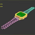 Stylish Black Square Dial Watch With Digital Display And Rubber Strap