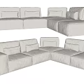 Modern Corner Sofa Ganma Multiplayer Sofa Multiplayer Sofa 3d model