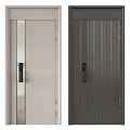 Modern Security Doors With Various Styles Textured Panels And Secure Lock Systems 3d model