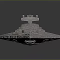 Cosmic Star Destroyer Spaceship Model With Triangular Design Multi Layered Structure And Command Tower