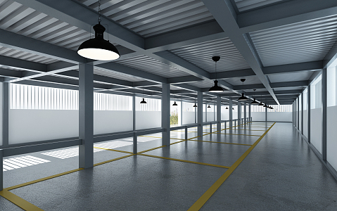 Modern parking shed 3d model