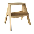 Light Wood Two Step Stool With Simple Design And Sturdy Structure For Home 3d model