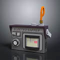 Electro Sapper Headphone Speaker with Display Screen Control Knob and Orange Handle Gray Purple Casing
