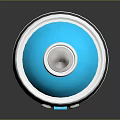 Modern Spray Can With Blue Nozzle Gray Body Transparent Strips And Colorful Base