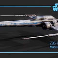 Star Wars Z95 Headhunter Fighter with Sci Fi Design Silver Blue Paint and Blender Model