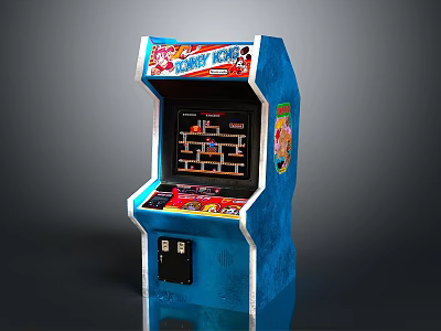 Retro Super Mario Bros Arcade Machine With Classic Game Screen And Controls 3d model