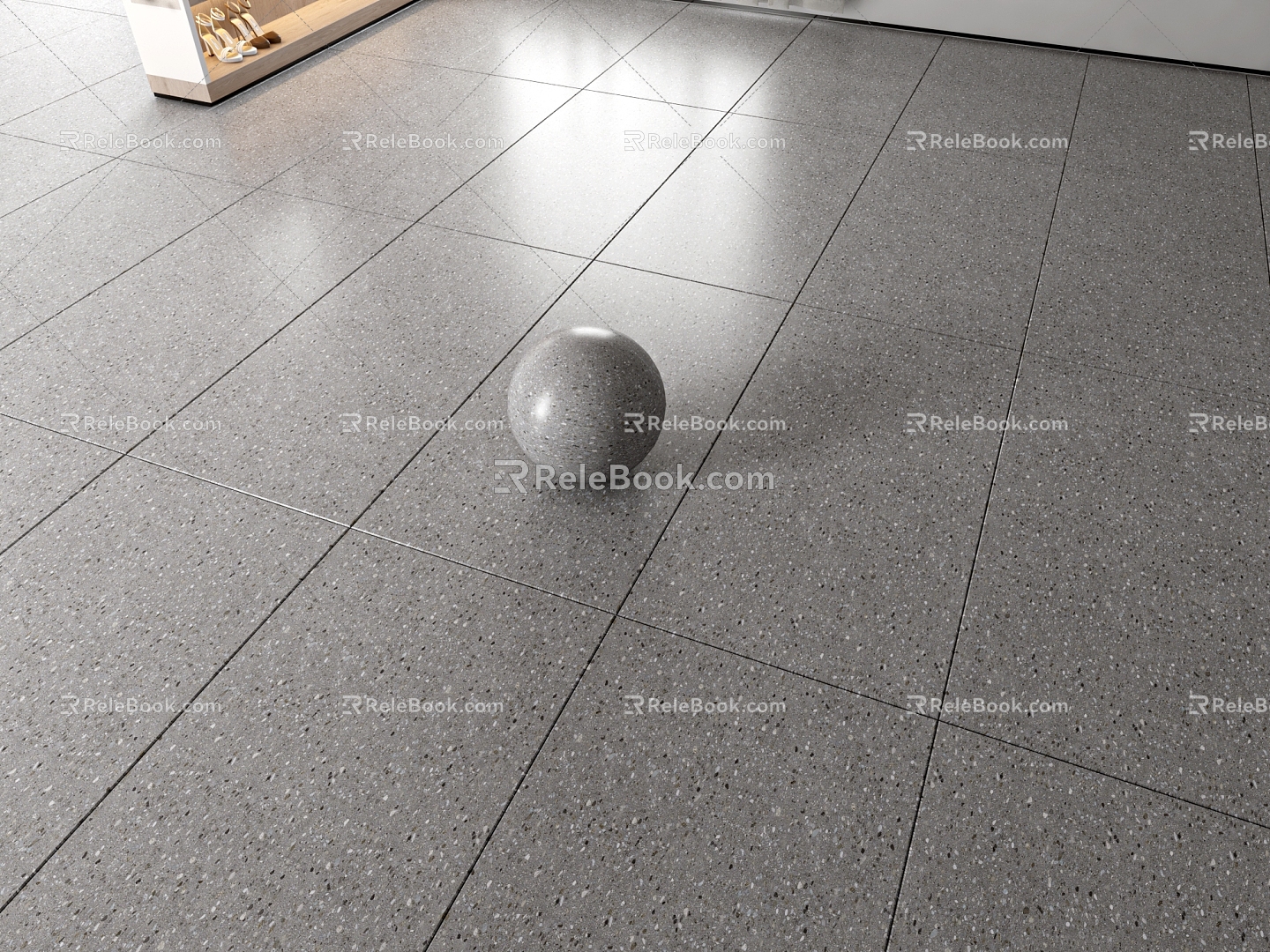 gray terrazzo tile fine particle terrazzo floor tile kitchen bathroom tile cafe tile canteen tile 3d model