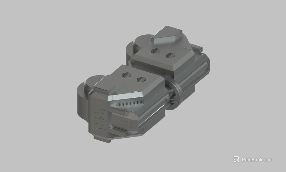 Gray Metal Mechanical Component With Detailed Industrial Assembly Design 3d model 