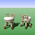 Cute Kids Chair With Wooden Legs And Padded Rounded Seat Design