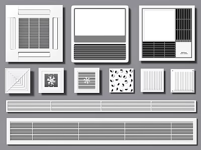 Various Types Of Air Conditioner Vents For Home Interior Decoration 3d model