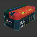 Household Red And Blue Storage Box With Yellow Window And Radiation Symbol Pattern