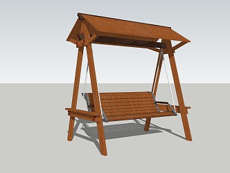 Modern Swing Villa Courtyard Anticorrosive Wooden Swing 3d model