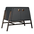 Modern Minimalist Bedside Tables With Multi Colored Design Double Doors And Black Legs 3d model