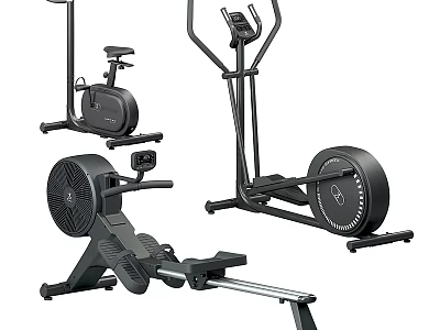 High Quality Home Gym Sports Equipment With Elliptical Trainer Exercise Bike And Rowing Machine 3d model