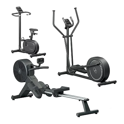 High Quality Home Gym Sports Equipment With Elliptical Trainer Exercise Bike And Rowing Machine 3d model