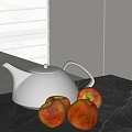 Modern Ornaments Combination Kitchen Ornaments Teapot Apple Fruit 3d model