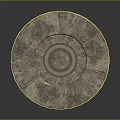 Ornate Stone Circular Pedestal With Columns And Central Hole Design