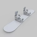 Snowboard With Purple Pink Gradient Design And Green White Bindings For Winter Sports