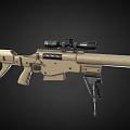 Advanced High Precision Beige Sniper Rifle Featuring Scope Bipod And Tactical Design 3d model