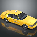 Yellow Taxi Sedan With Taxi Sign And meTaxi Logo On Black Background