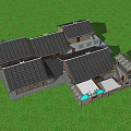 Traditional Village Architecture With Tiled Roof Wooden Structure And Stone Walls