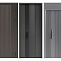 Modern Security Doors With Striped Design Secure Locks And Multiple Color Options 3d model
