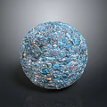 Blue Decorative Sphere Made With Small Glass Fragments And Shiny Surface Details