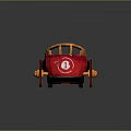 Red Toy Car With Number 1 Design Red Wheels And Wooden Colorful Decorative Parts