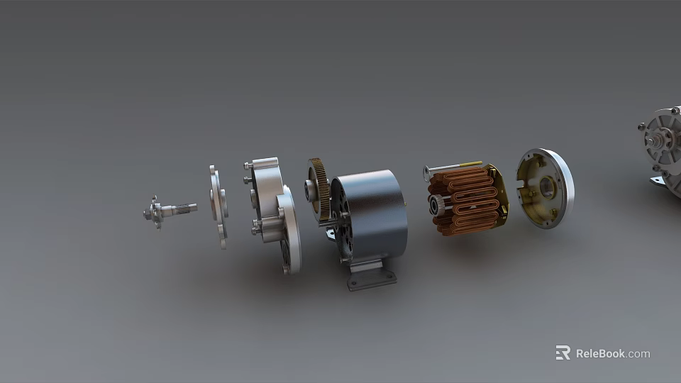 Premium Industrial Hardware Tools Featuring Silver Gold Metal Components and Mechanical Parts 3d model 