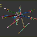 Space Exploration Hexacopter Drone With Black And Orange Design For Mission