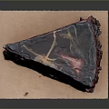 Decadent Red Cake Slice With Marble Swirl And Crunchy Nut Base
