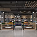 Modern Supermarket Interior With Shelves Full Of Grocery Products And Bright Lighting
