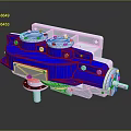 Blue And White Mechanical Component With Plastic Housing And Metal Connectors