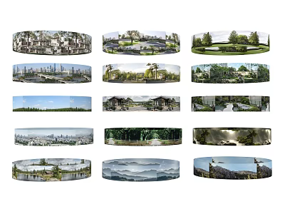 Various Scenery Collection Featuring Urban Parks Natural Landscapes And Architectural Views 3d model