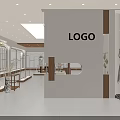 Modern Retail Showroom Interior With Logo Mannequin Dress Windows Plants And Lighting