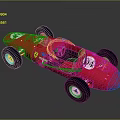 Red Vintage Race Car Featuring Number 04 Streamlined Design And Open Cockpit
