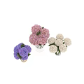 Colorful Hydrangea Flowers In Glass Vases Decorative Arrangement With Purple Pink White Blooms