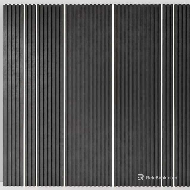 Gray Vertical Striped Wall Paneling With Modern Textured Interior Design 3d model