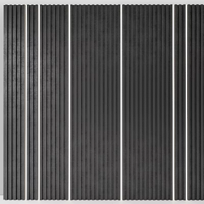 Gray Vertical Striped Wall Paneling With Modern Textured Interior Design 3d model