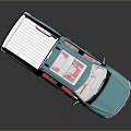 Turquoise Blue Modern Pickup Truck With Sunroof And Large Alloy Wheels