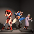Colorful Character Dolls With Red Hair Spiked Armor Purple Robe And Potion Bottle