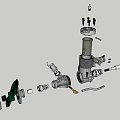 Mechanical Assembly Components Including Shafts Gears Brackets And Connectors 3d model