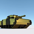 Electric Toy Tank With Camouflage Pattern Tracks And Rotating Cannon For Children's Play