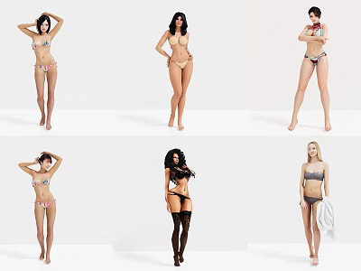 Modern Multiplayer Bikini Woman 3d model Modern Multiplayer Bikini Woman 3d model